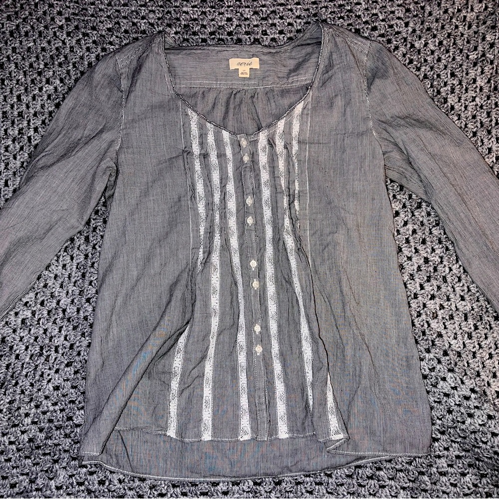 Aerie Pinstripe Blouse S/P